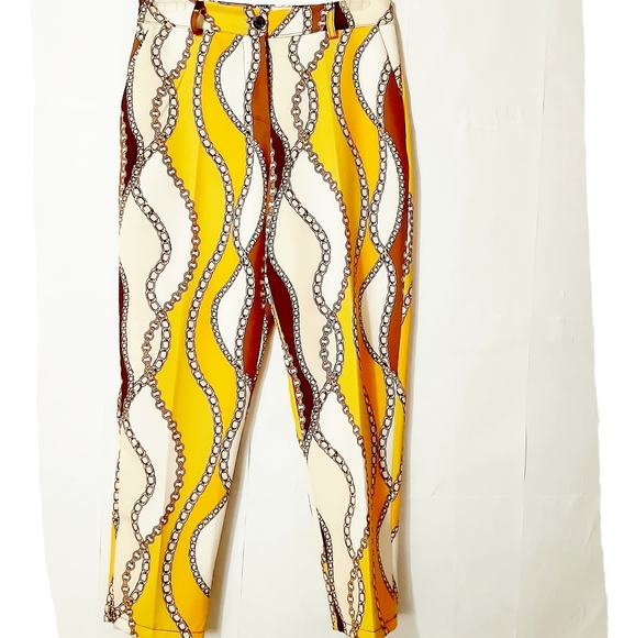 CHAIN Print Multicolored Ankle Pants NWT - Picture 11 of 12